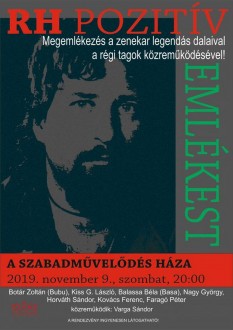 RH Pozitív Emlékest lesz szombaton A Szabadművelődés Házában